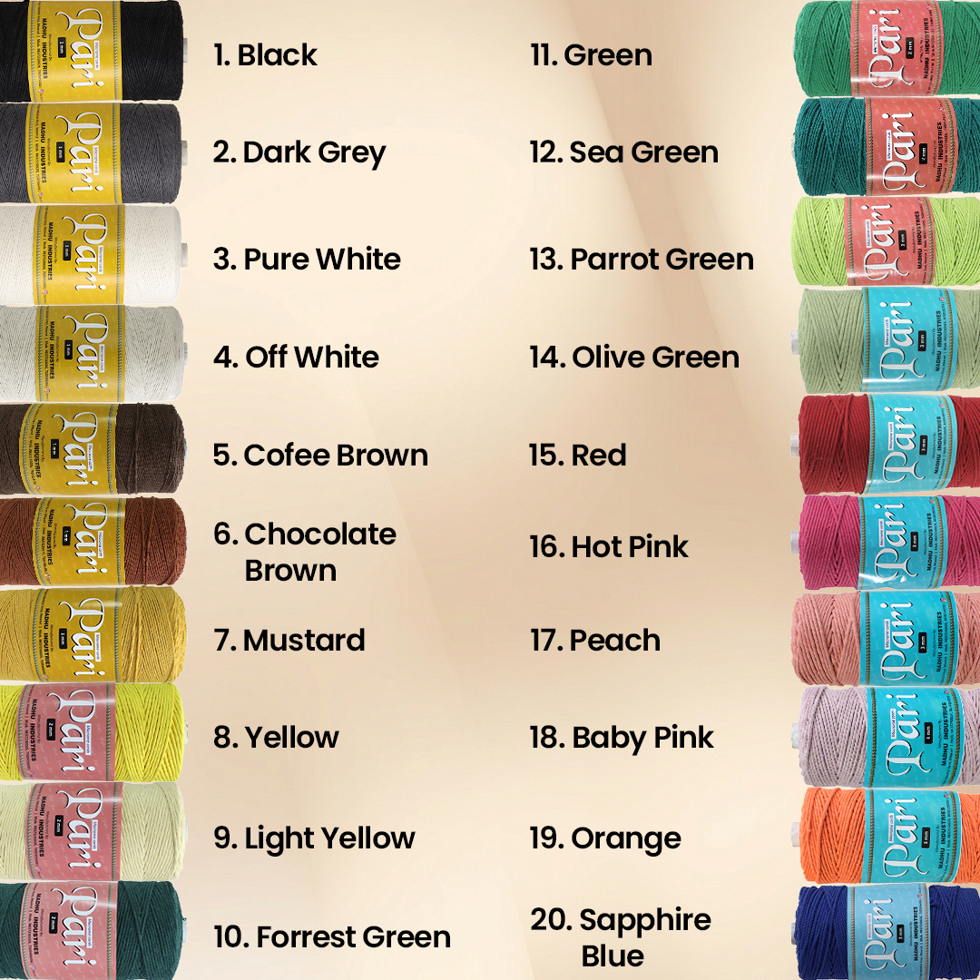 1mm સિંગલ સ્ટ્રેન્ડ | ગોલ્ડન મસ્ટર્ડ | 750 મીટર | 1 કિલો સ્પૂલ | કપાસ