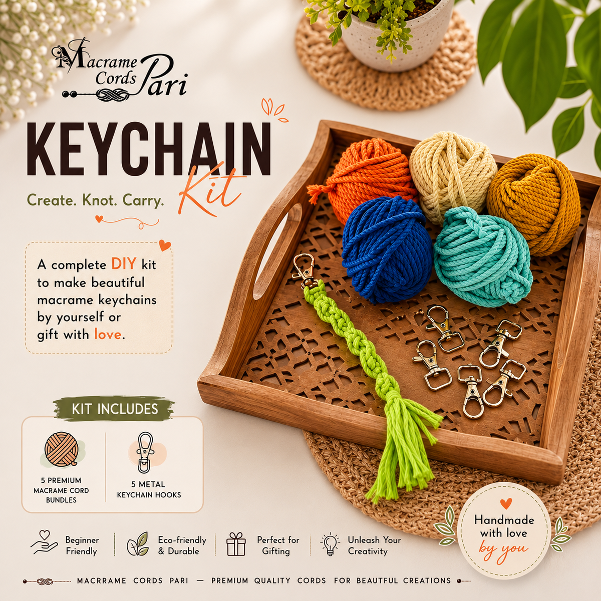 Macrame Keychain Kit - DIY Craft Kit