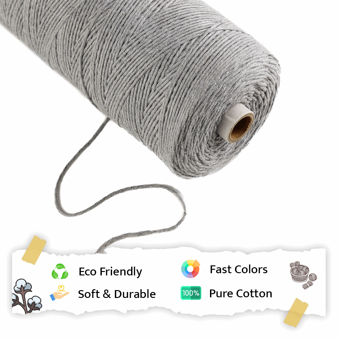 1mm Single Strand | Steel Grey | 750 Metres | 1kg Spool | Cotton | No 24