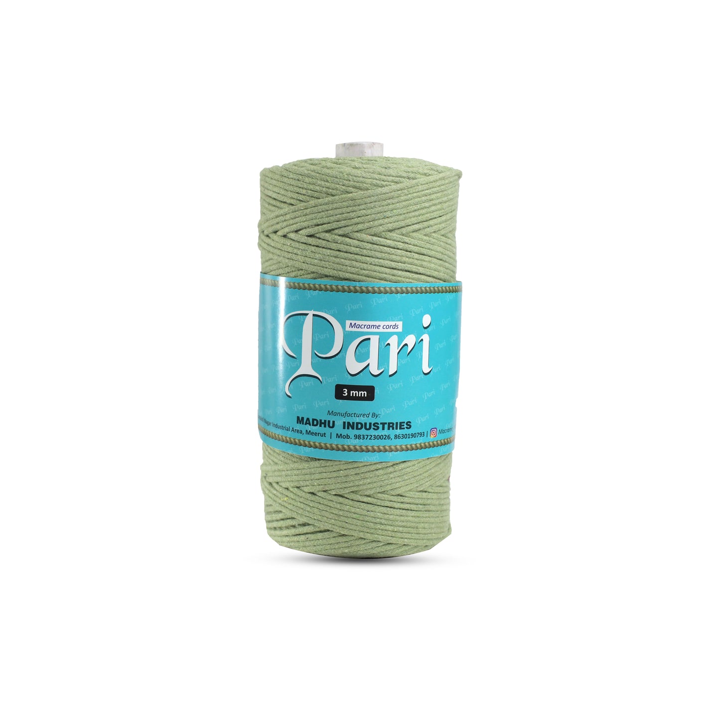 3mm Braided | Olive Green | 200-250 Meters | 1 Kg Spool | Cotton | No 14