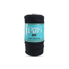 3mm Braided | Black | 200-250 Metres | 1 Kg Spool | Cotton | No 01