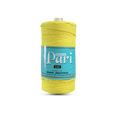 3mm Braided | Yellow | 200-250 Meters | 1Kg Spool | Cotton | No 08