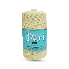 3mm Twisted (3Ply) | Light Yellow | 200 - 250 Metres | 1kg Spool | Cotton | No 09