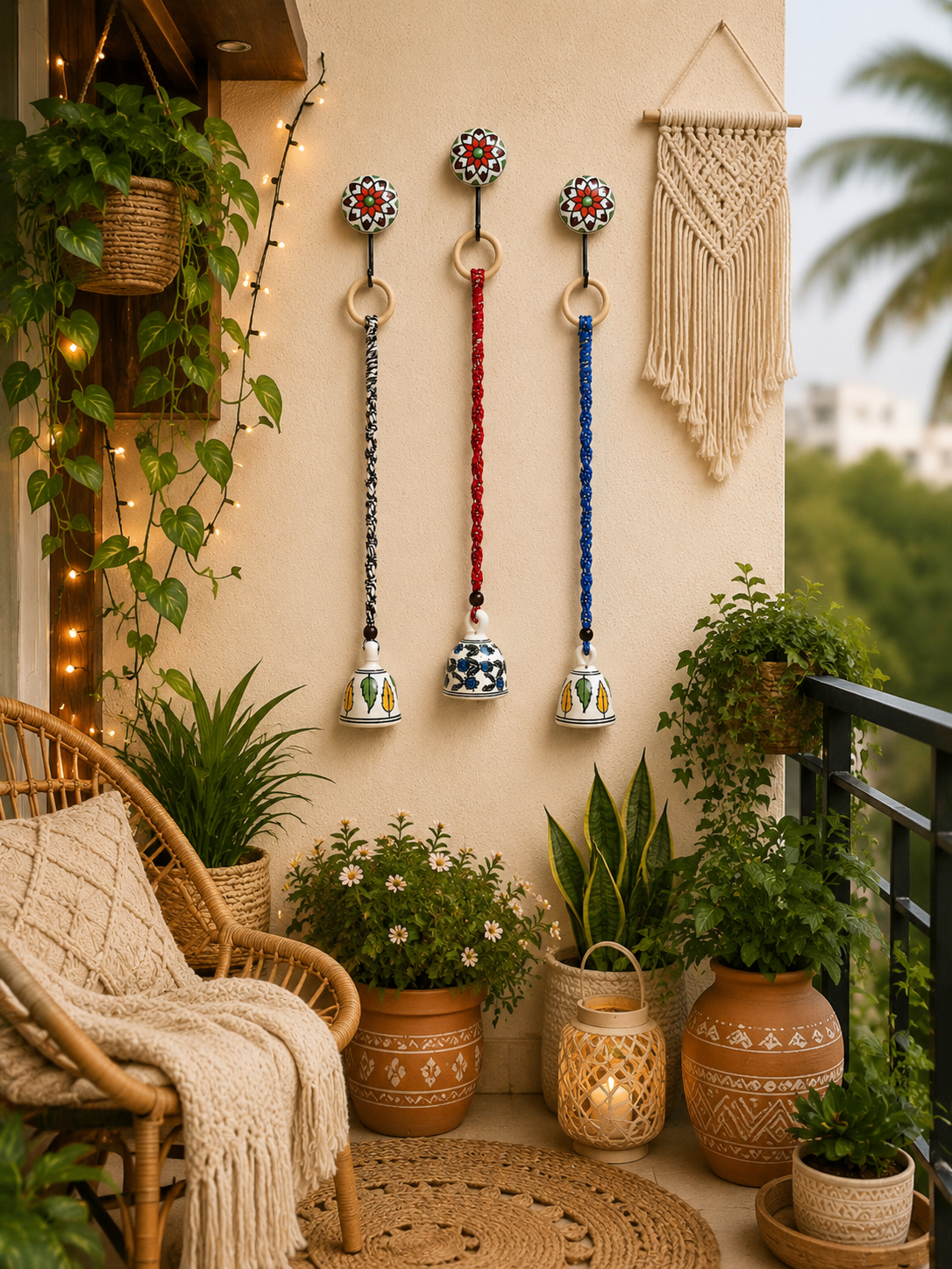 Ceramic Hanging Bells ( Set of 3)