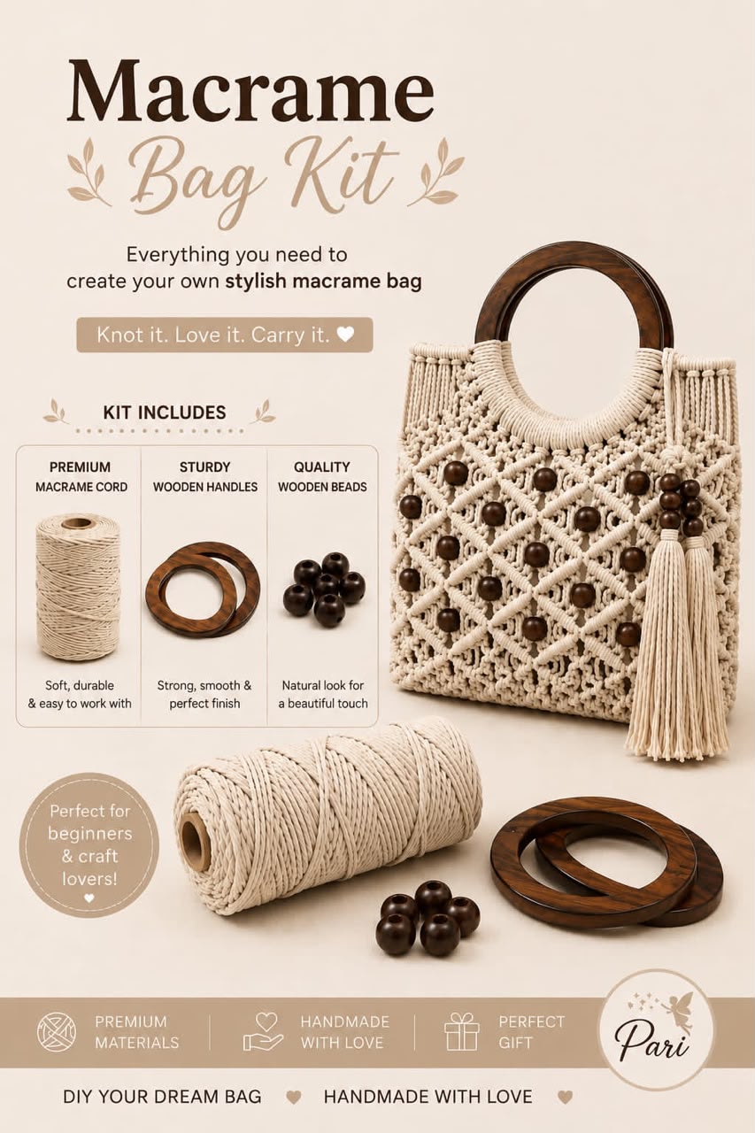 Macrame Bag Kit - DIY Craft Kit