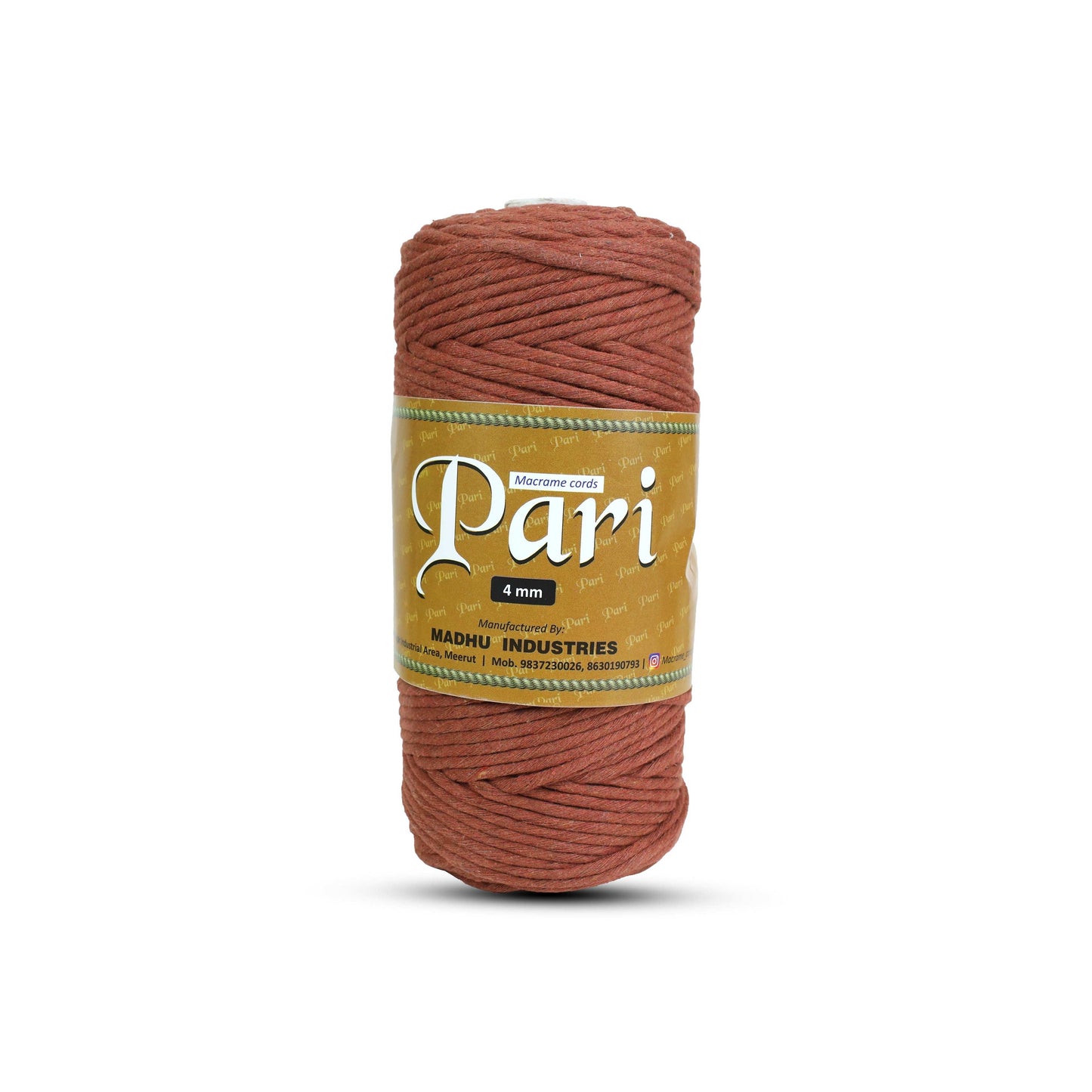 4mm Single Strand | Chocolate Brown | 150 Metres | 1kg Spool | Cotton |No 06