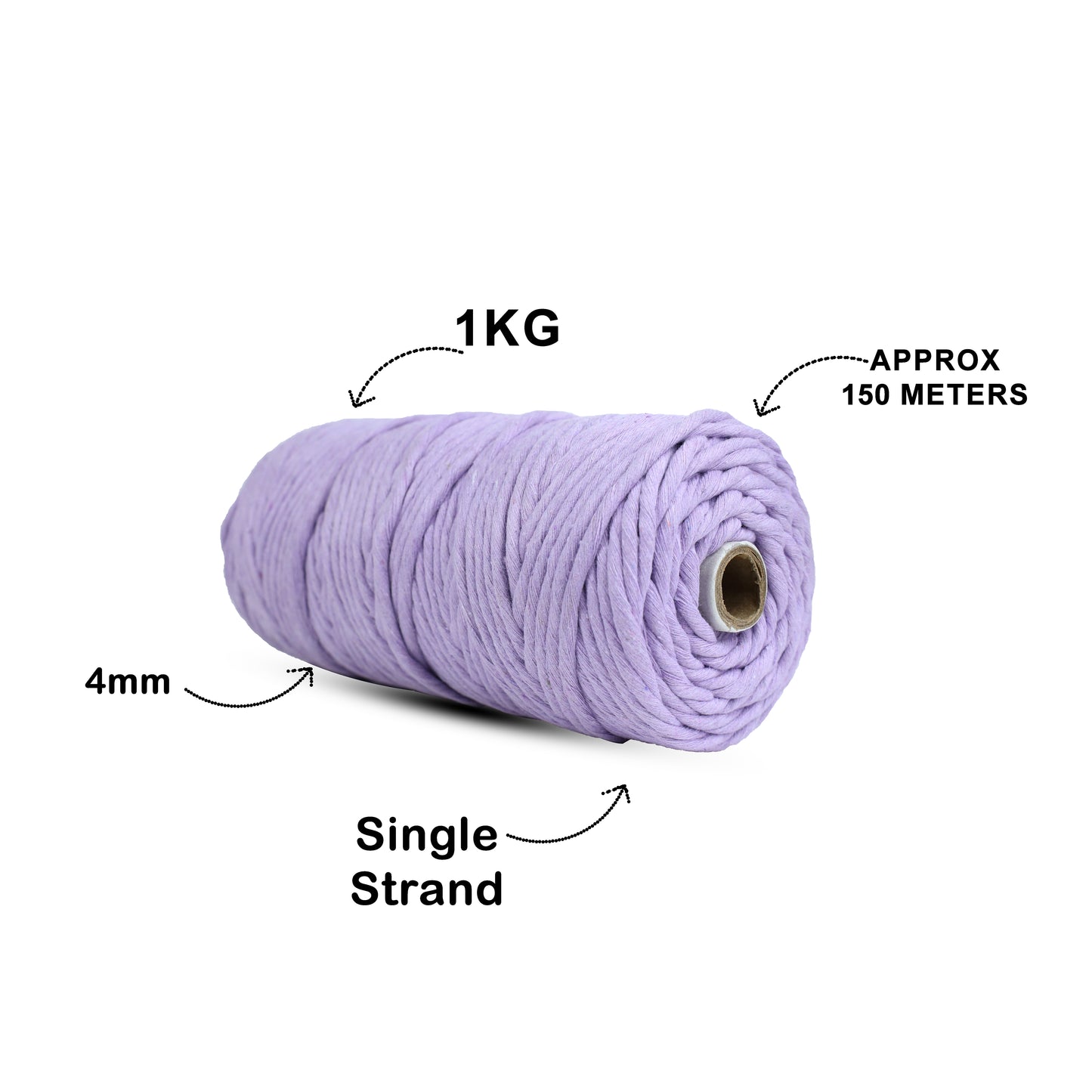 4mm Single Strand | Lavender | 150 Metres | 1kg Spool | Cotton |No 31