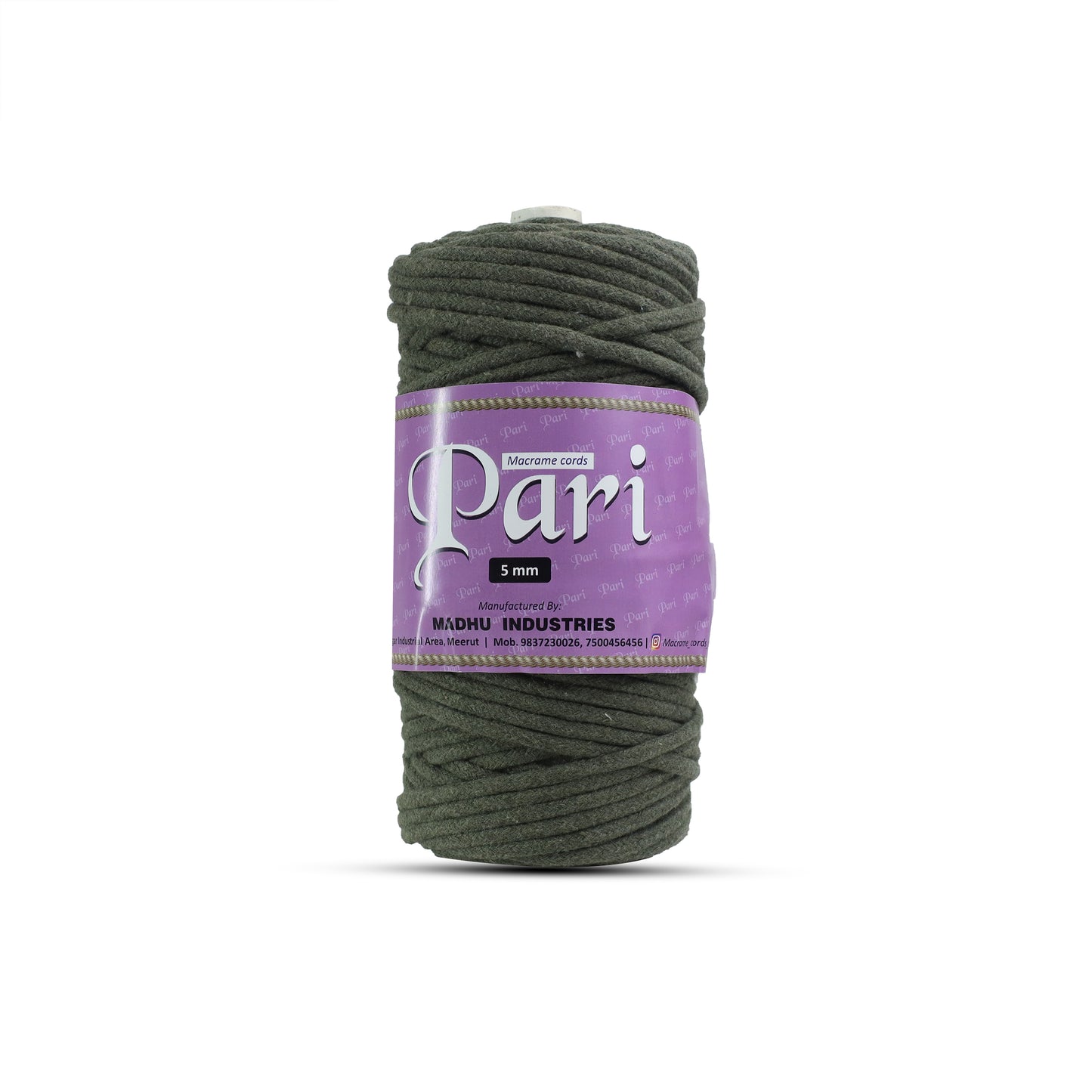 5mm Braided | Army Green | Approx 100 Metres | 1kg Spool | Cotton | No 38
