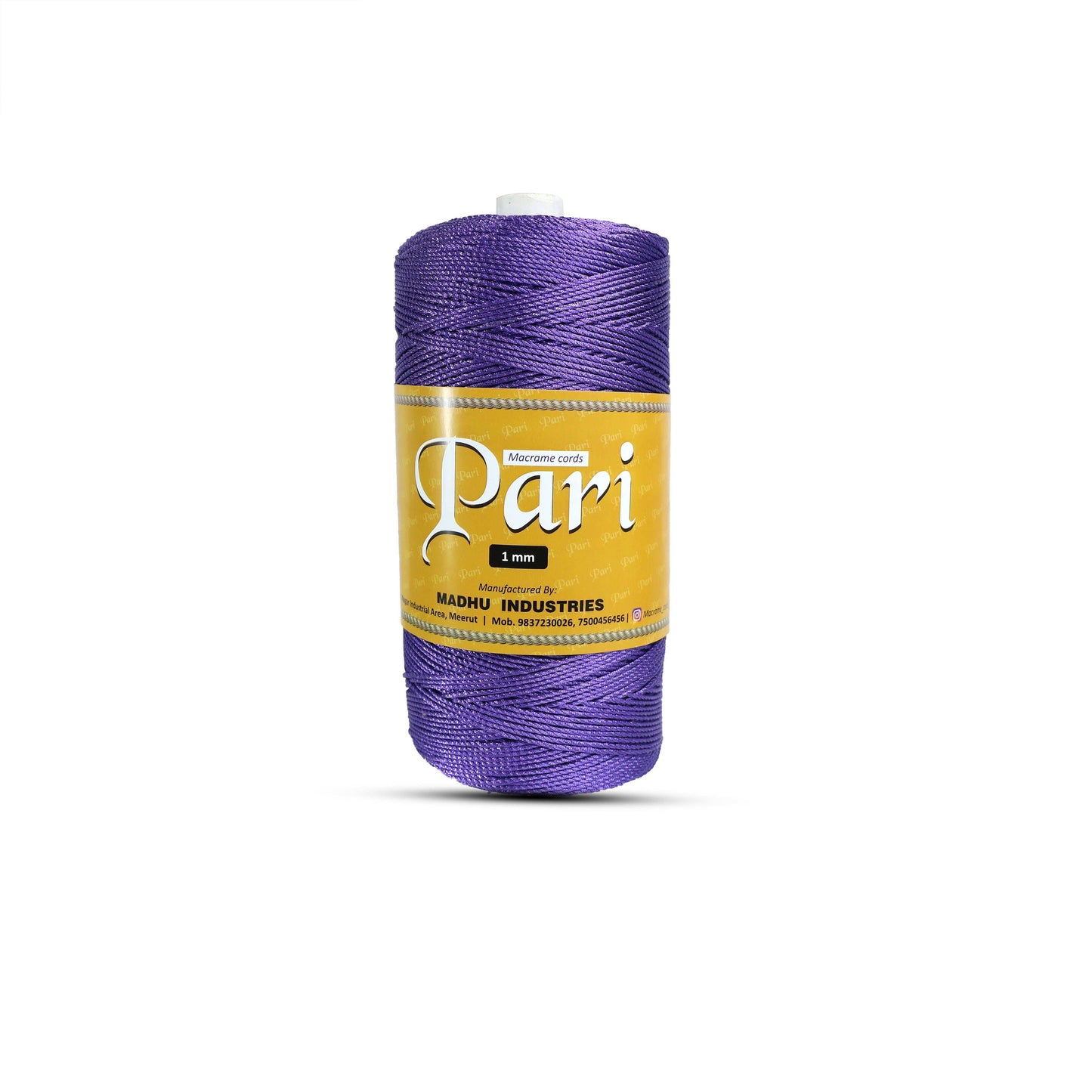 1mm Twisted 3ply Metallic / Zari Cords | Violet | Approx 750 - 800 Metres | 1kg Spool