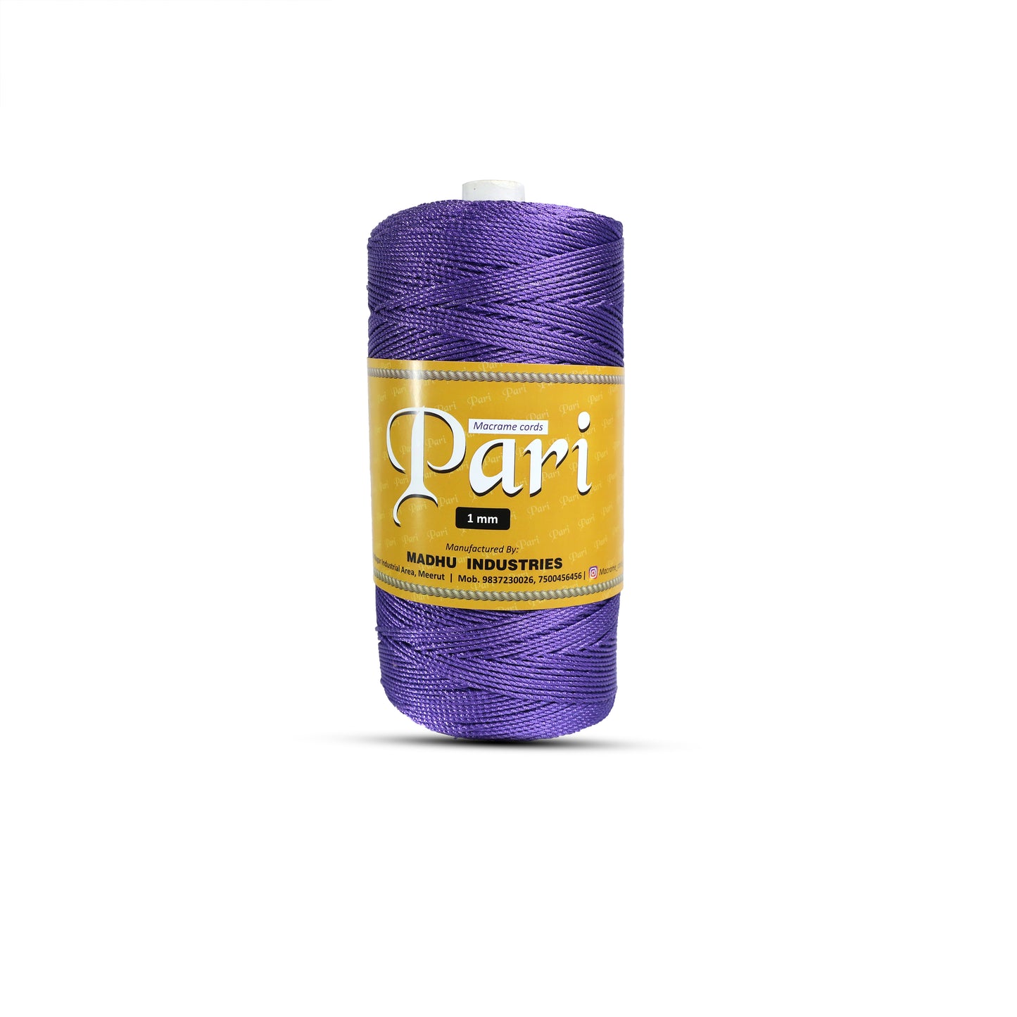 1mm Twisted 3ply Metallic / Zari Cords | Violet | Approx 750 - 800 Metres | 1kg Spool