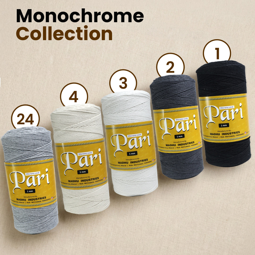 1mm ટ્વિસ્ટેડ (3Ply) | સ્ટીલ ગ્રે | 750 મીટર | 1 કિલો સ્પૂલ | કપાસ