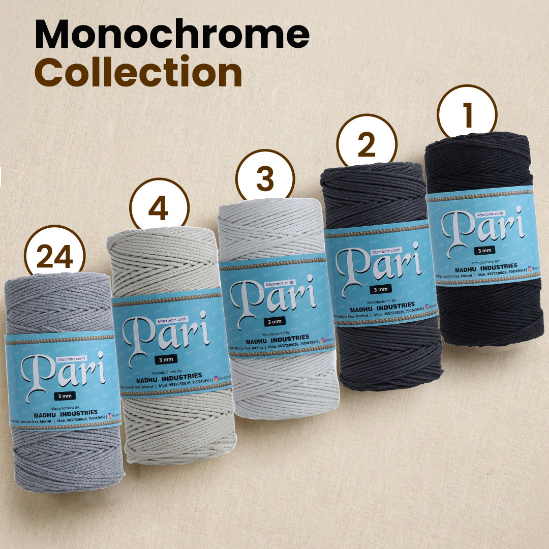 3mm Twisted (3Ply) | Steel Grey | 200 - 250 Metres | 1kg Spool | Cotton | No 24