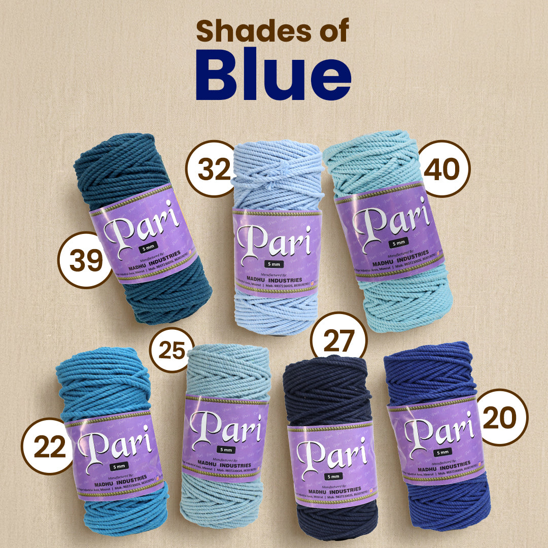 5mm Twisted (3Ply) | Sapphire Blue | Approx 100 Metres | 1kg Spool | Cotton | No 20