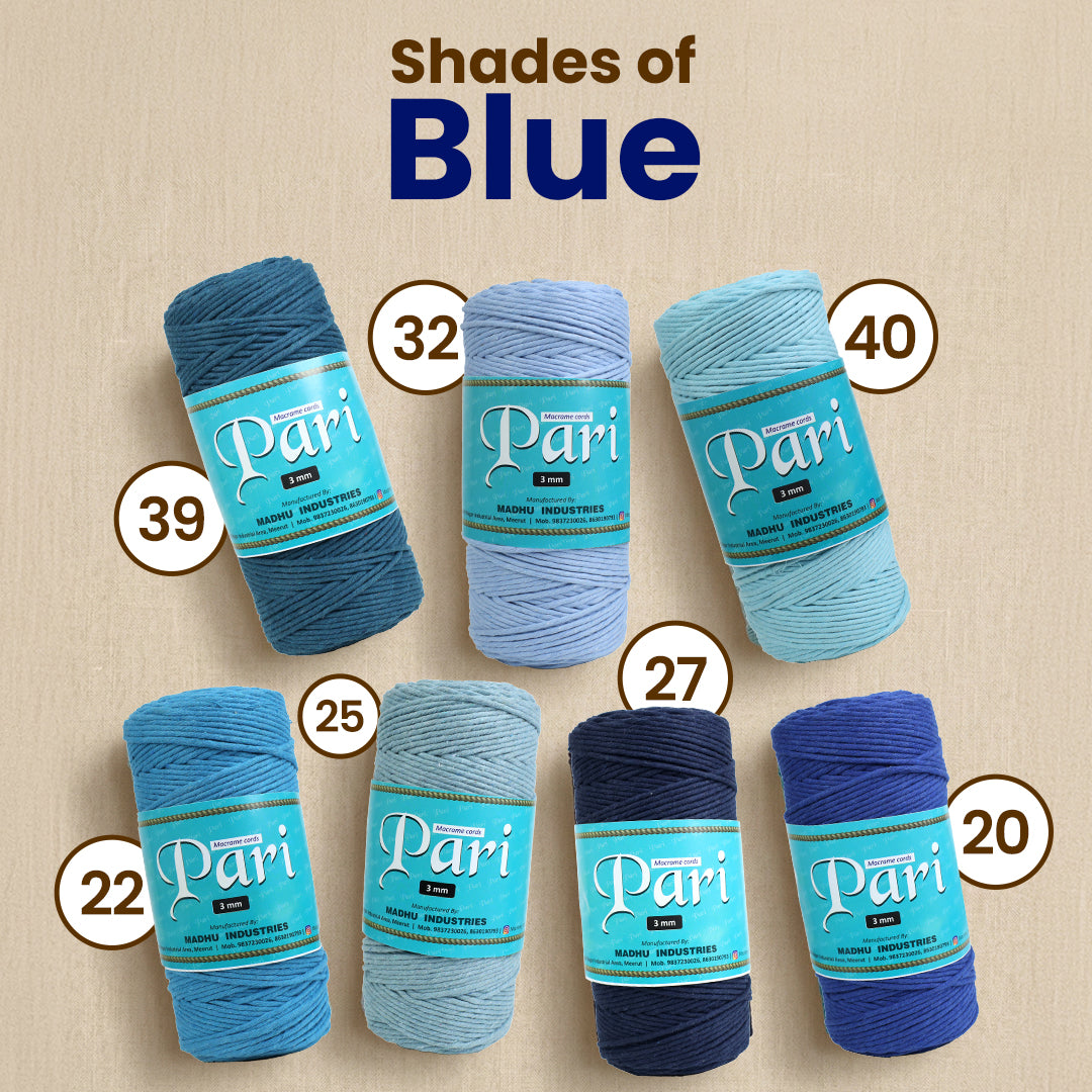 4mm Single Strand | Sapphire Blue | 150 Metres | 1kg Spool | Cotton |No 20