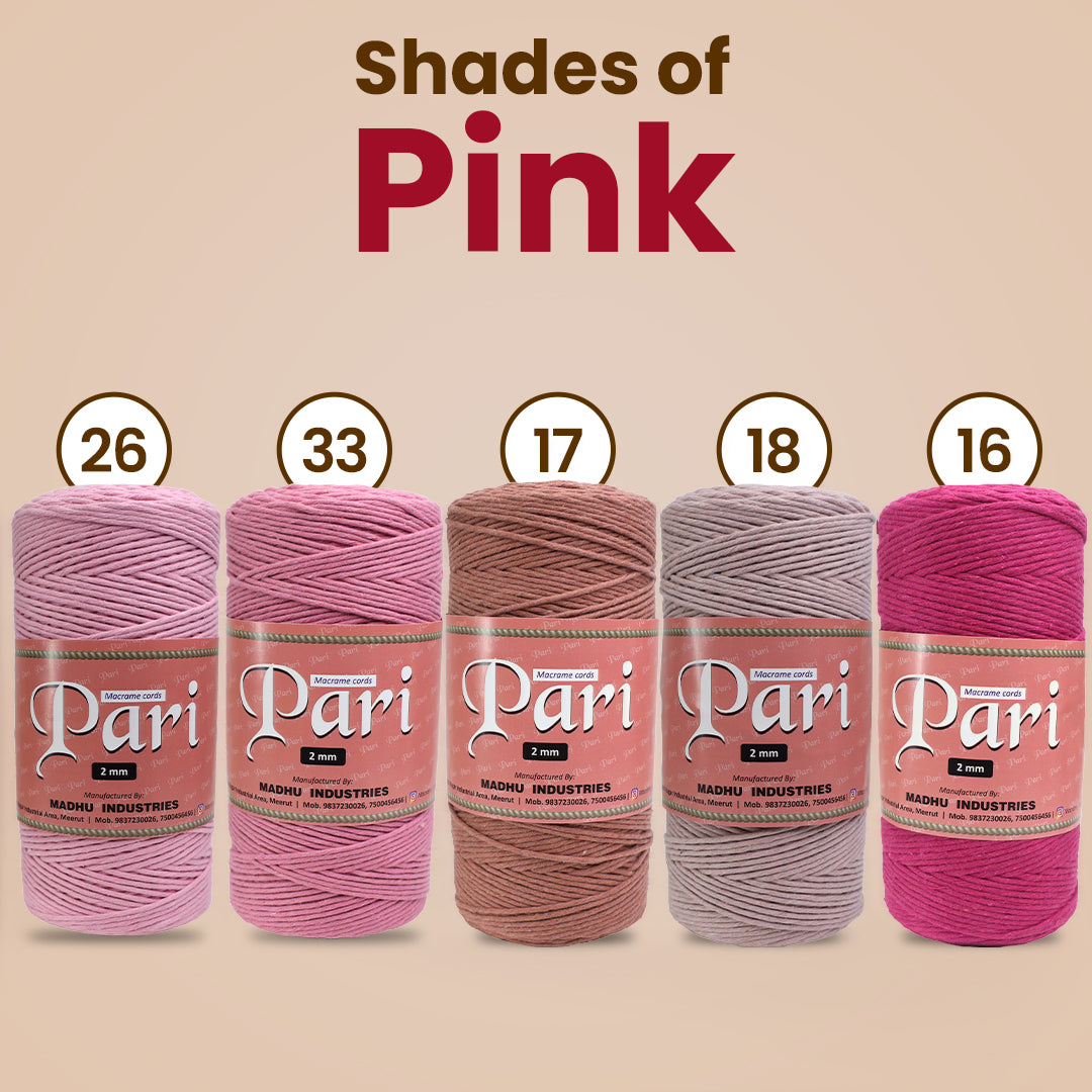 2mm Single Strand | Baby Pink | 350 - 400 Metres | 1kg Spool | Cotton | No 18