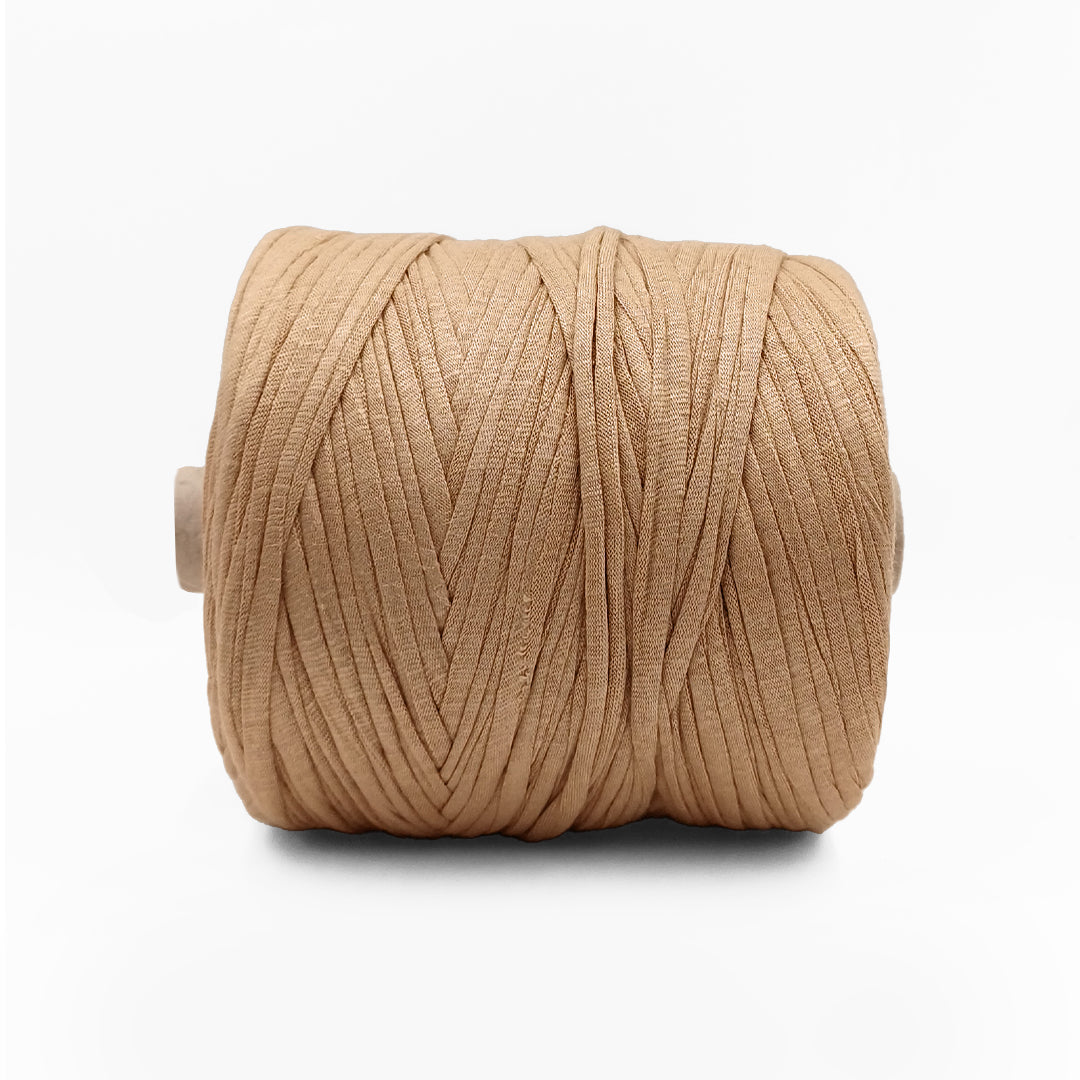 Soft TShirt Yarn Roll | 500grams | Beige Color | Perfect for Macramé, Crochet & DIY Projects