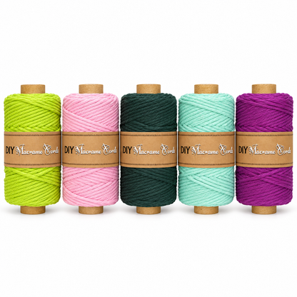 3mm Single Strand | 5 Random Colour Pack |250gm Spool | Cotton