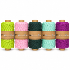 3mm Single Strand | 5 Random Colour Pack |250gm Spool | Cotton