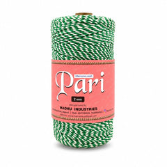 2mm Twisted Multicolor | Green+Off white | Approx 350-400 meters | 1Kg