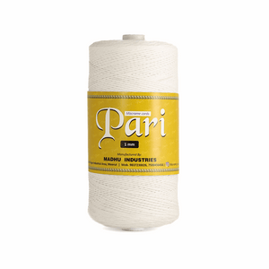 1mm Single Strand | Pure White | 750 Metres | 1kg Spool | Cotton | No 03