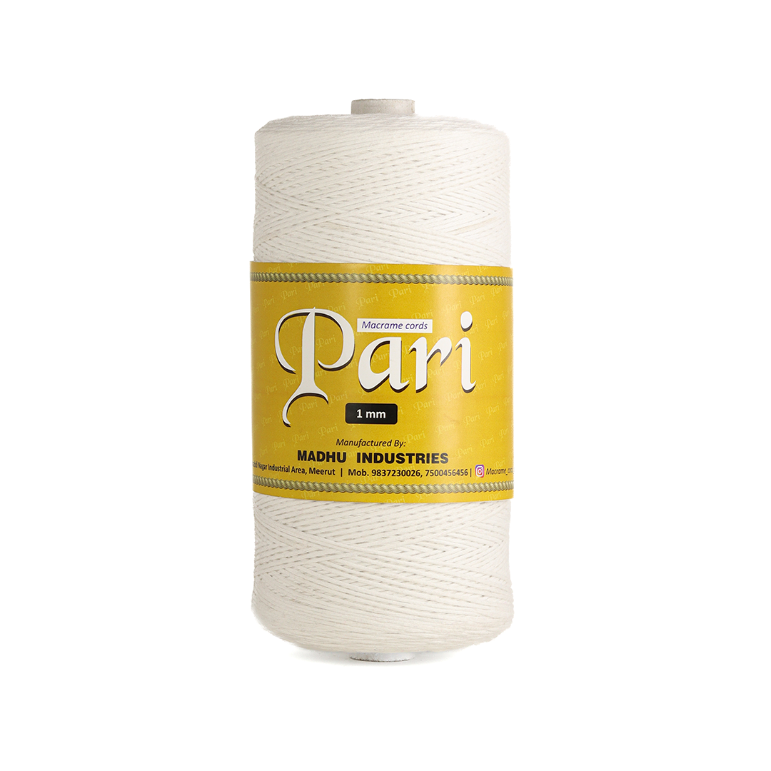 1mm Single Strand | Pure White | 750 Metres | 1kg Spool | Cotton | No 03