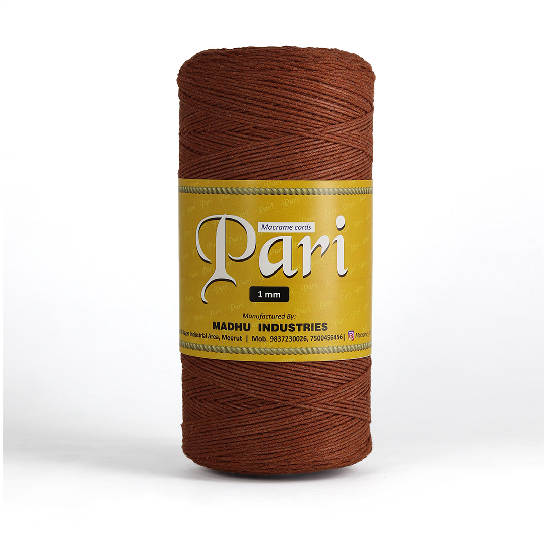 1mm Single Strand | Chocolate | 750 Metres | 1kg Spool | Cotton |No 06