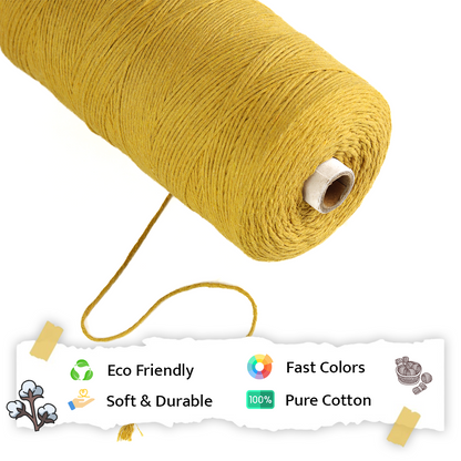 1mm Single Strand | Mustard | 750 Metres | 1kg Spool | Cotton |No 07