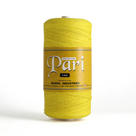 1mm Single Strand | Yellow | 750 Metres | 1kg Spool | Cotton | No 08