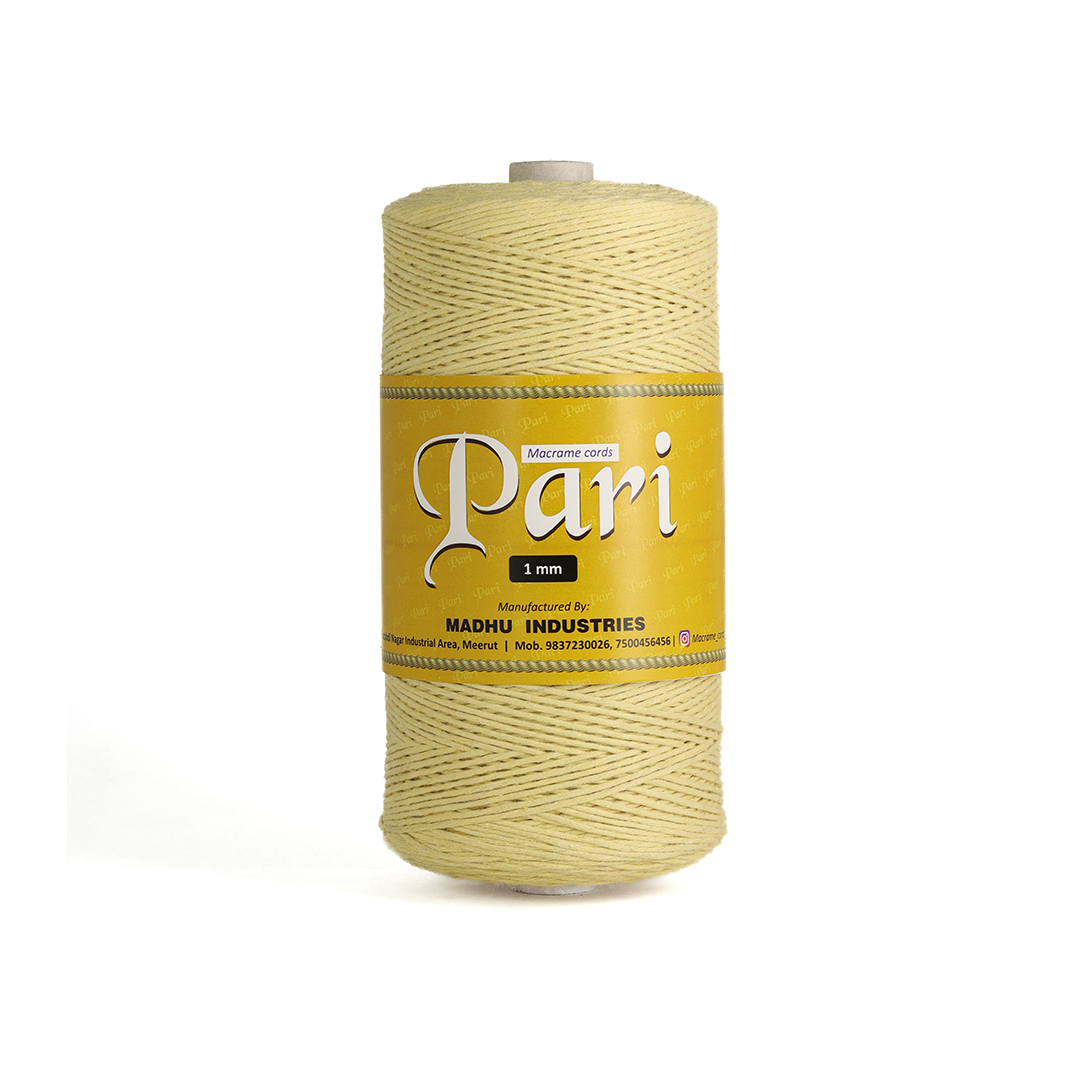 1mm Single Strand | Light Yellow | 750 Metres | 1kg Spool | Cotton |No 09