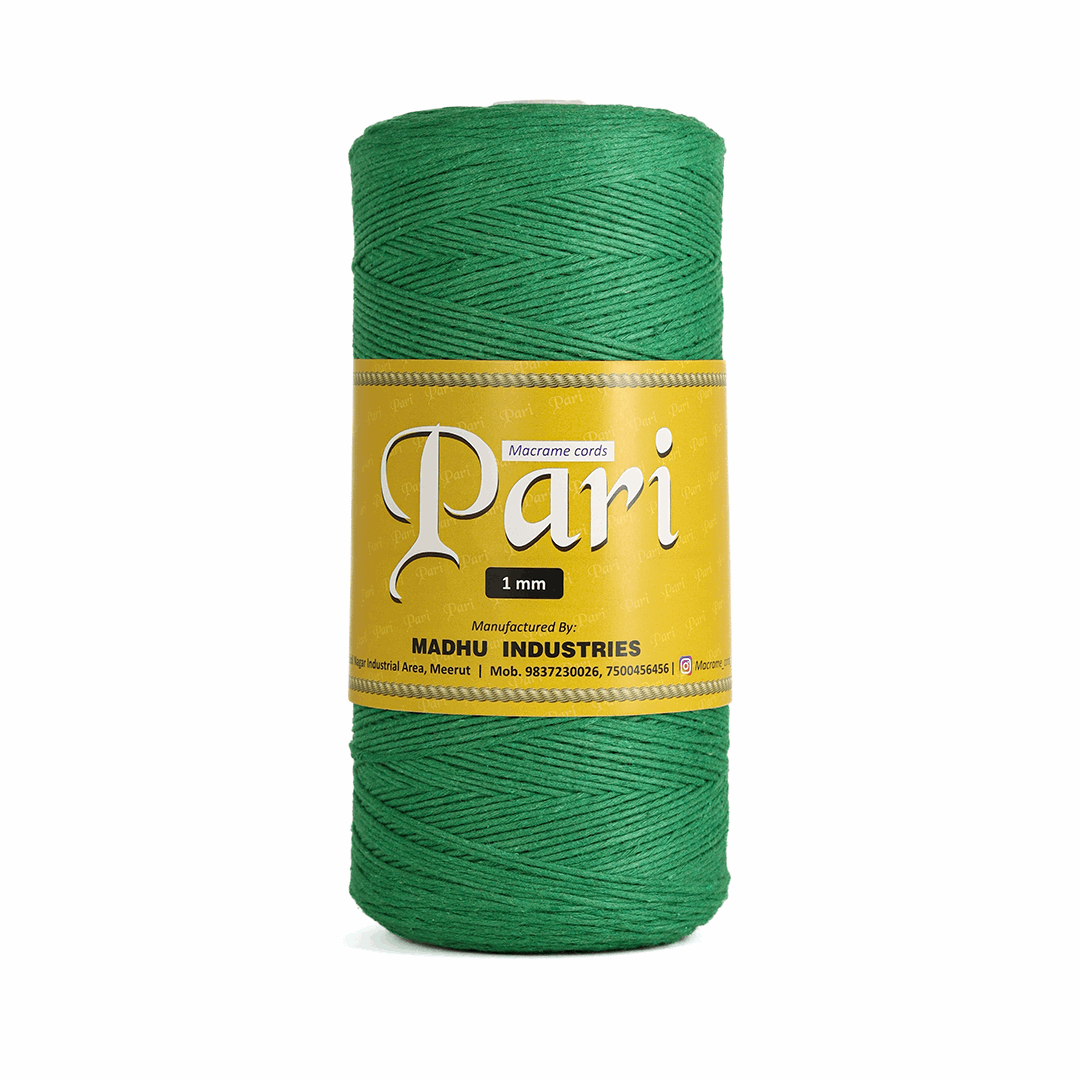1mm Single Strand | Green | 750 Metres | 1kg Spool | Cotton |No 11