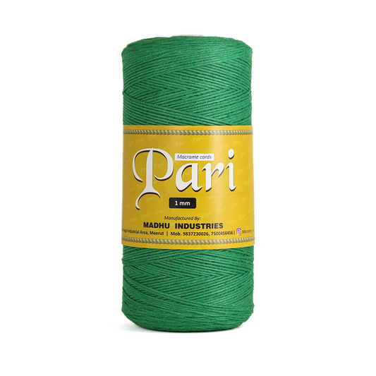 1mm Single Strand | Green | 750 Metres | 1kg Spool | Cotton |No 11