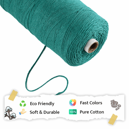 1mm Single Strand | Sea Green | 750 Metres | 1kg Spool | Cotton | No 12