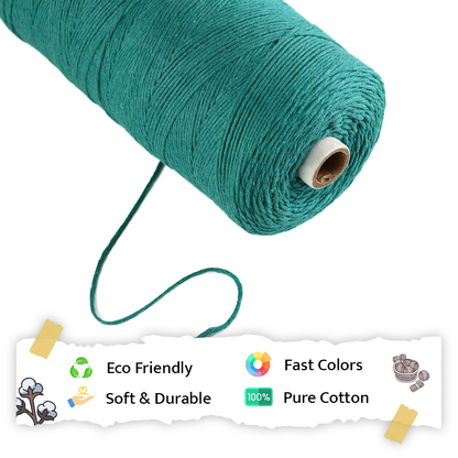 1mm Single Strand | Sea Green | 750 Metres | 1kg Spool | Cotton | No 12