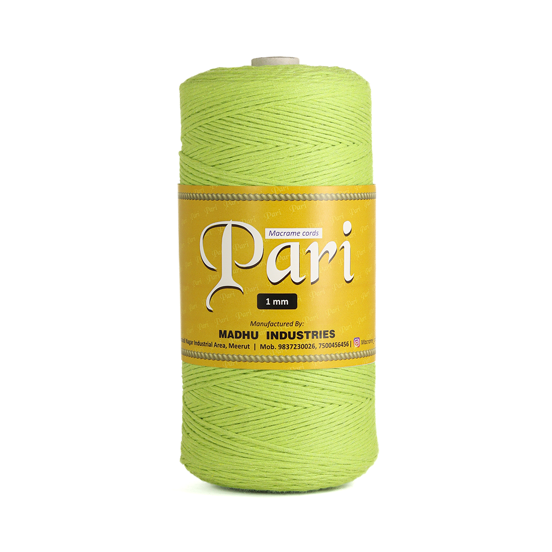 1mm Single Strand | Parrot Green | 750 Metres | 1kg Spool | Cotton | No 13