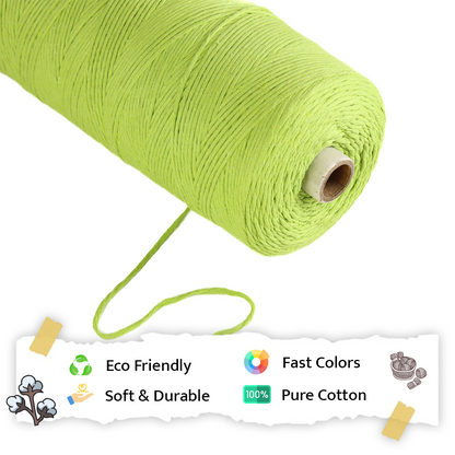 1mm Single Strand | Parrot Green | 750 Metres | 1kg Spool | Cotton | No 13