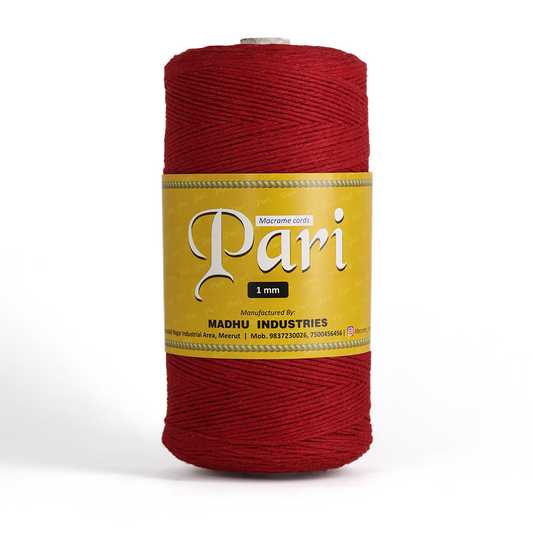 1mm Single Strand | Red | 750 Metres | 1kg Spool | Cotton | No 15