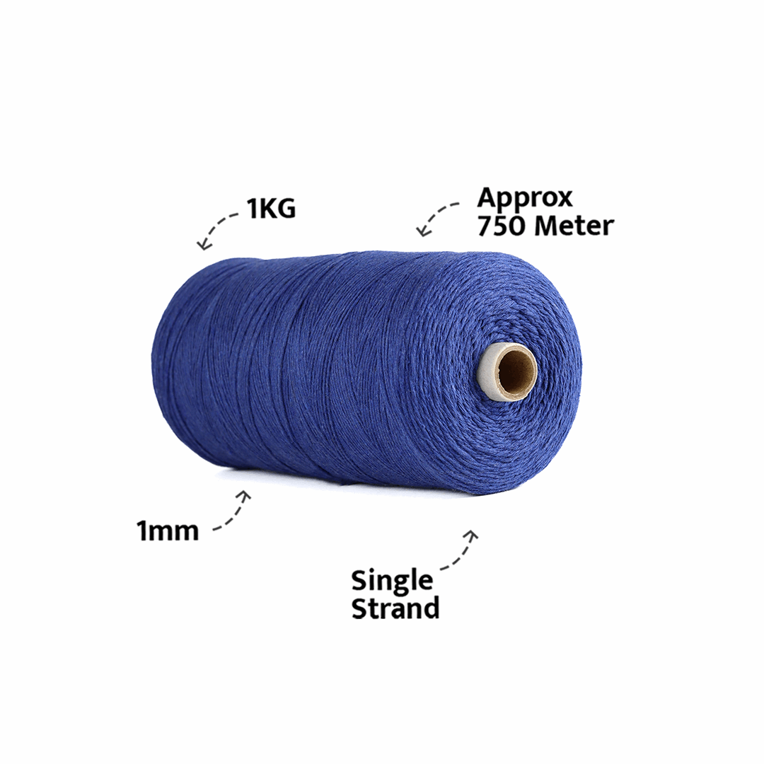 1mm Single Strand | Sapphire Blue | 750 Metres | 1kg Spool | Cotton | No 20