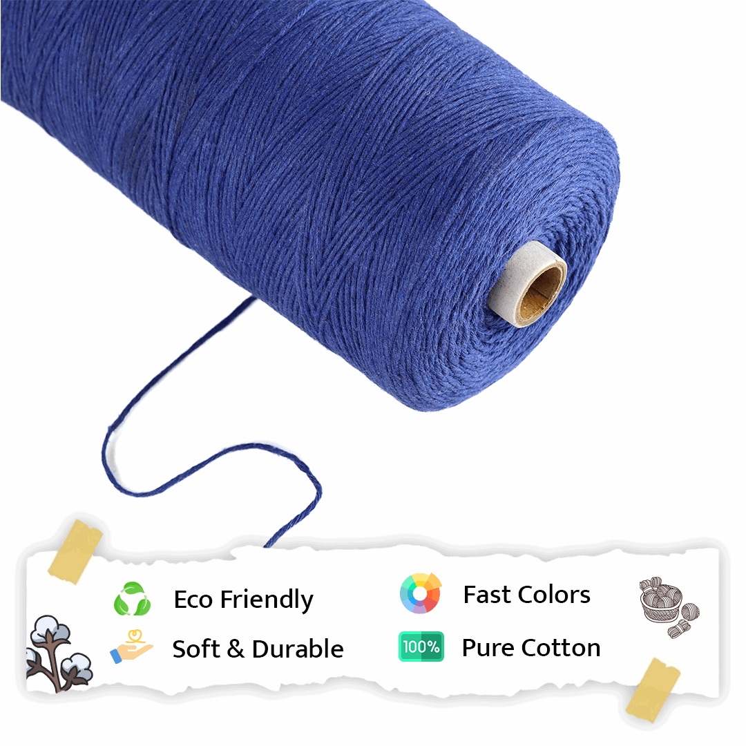 1mm Single Strand | Sapphire Blue | 750 Metres | 1kg Spool | Cotton | No 20