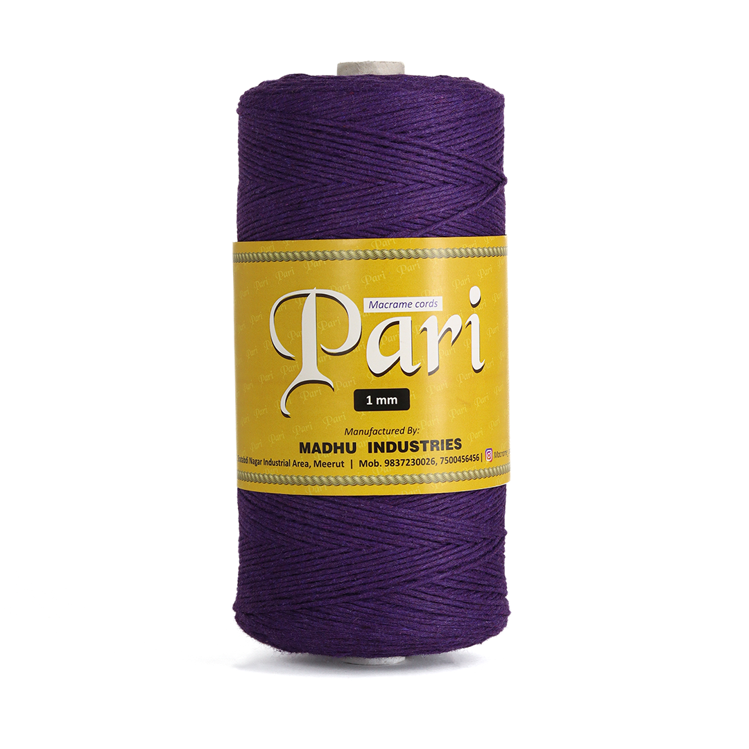 1mm Single Strand | Violet | 750 Metres | 1kg Spool | Cotton | No 21