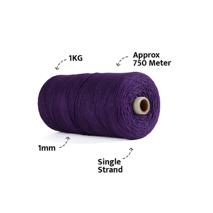 1mm Single Strand | Violet | 750 Metres | 1kg Spool | Cotton | No 21