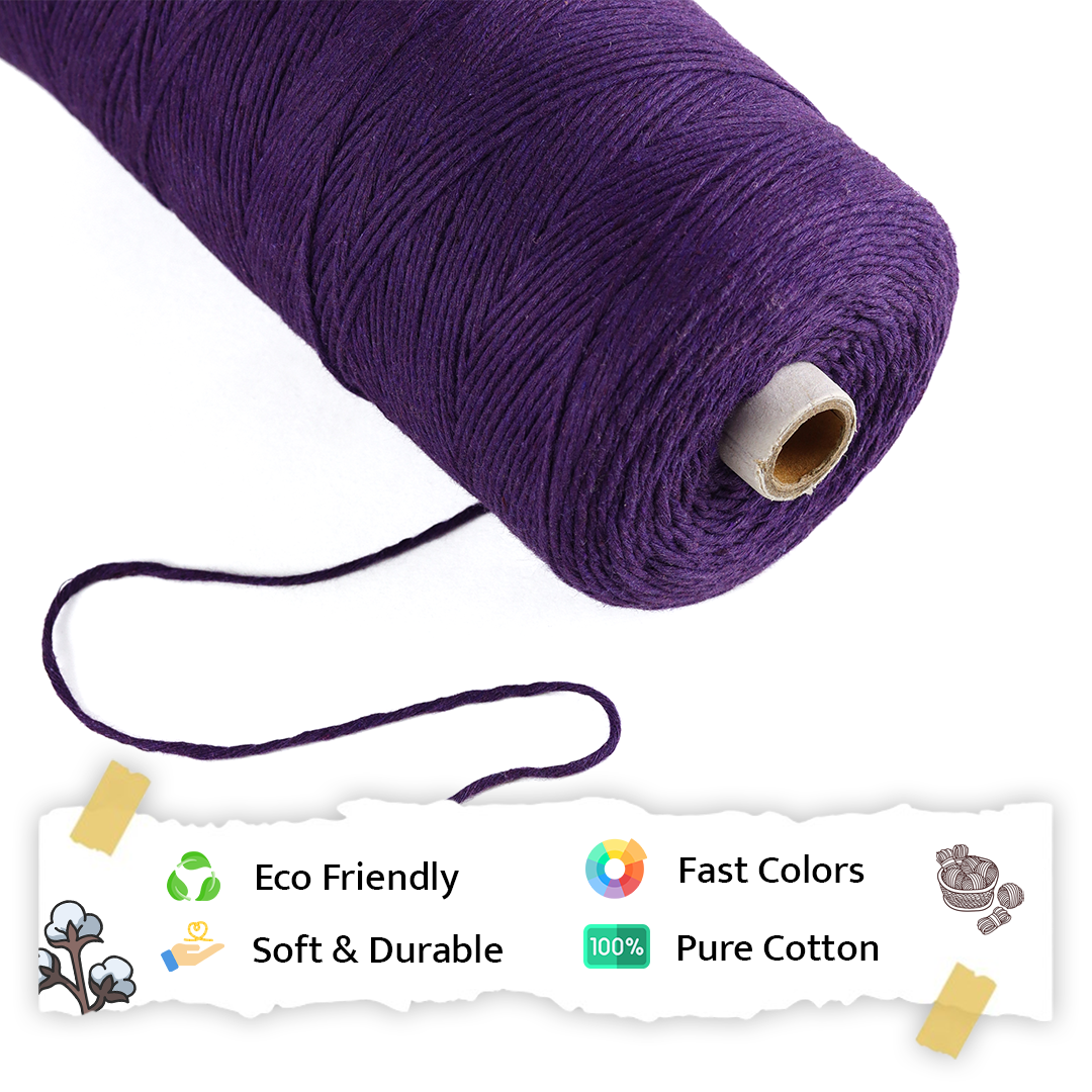 1mm Single Strand | Violet | 750 Metres | 1kg Spool | Cotton | No 21