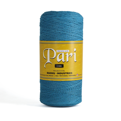 1mm Single Strand | Bright Blue | 750 Metres | 1kg Spool | Cotton |No 22