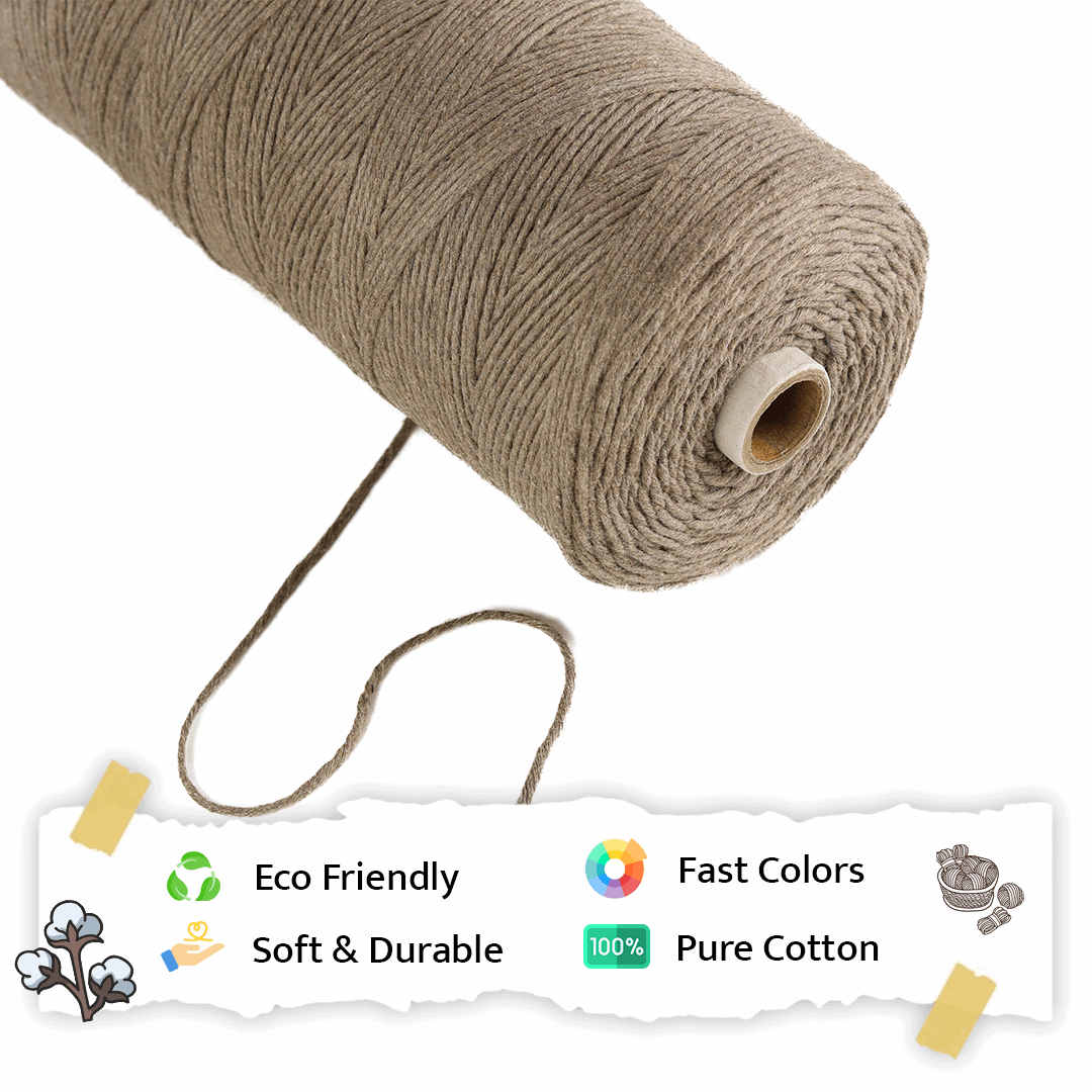 1mm Single Strand | Mud Colour | 750 Metres | 1kg Spool | Cotton |No 23