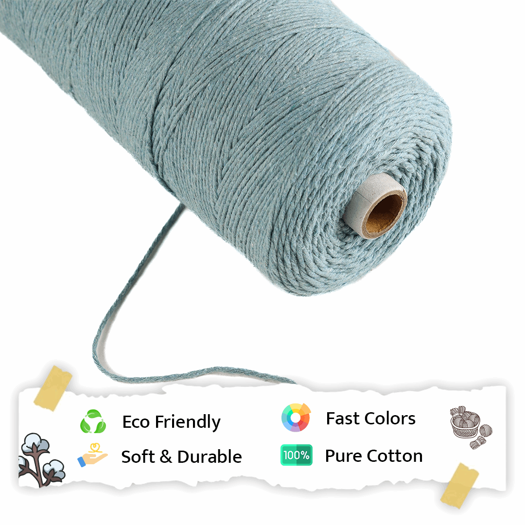 1mm Single Strand | Mint Blue | 750 Metres | 1kg Spool | Cotton |No 25