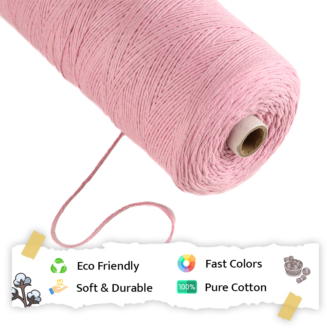 1mm Single Strand | Bubblegum Pink | 750 Metres | 1kg Spool | Cotton |No 26