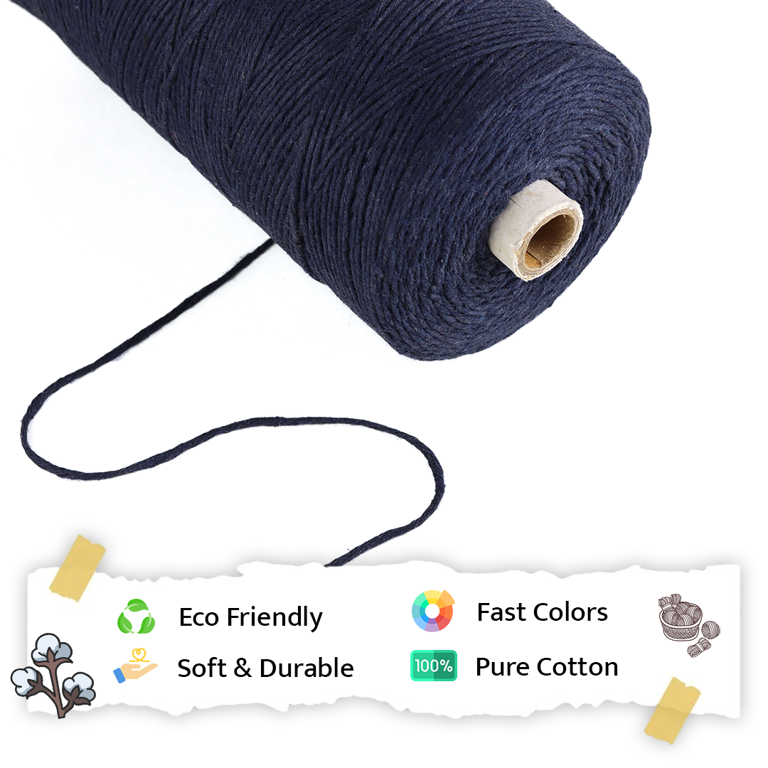 1mm Single Strand | Dark Blue | 750 Metres | 1kg Spool | Cotton |No 27