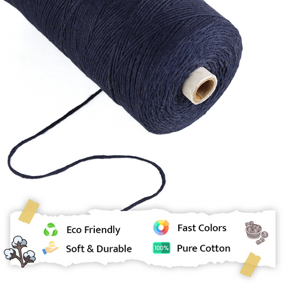 1mm Single Strand | Dark Blue | 750 Metres | 1kg Spool | Cotton |No 27