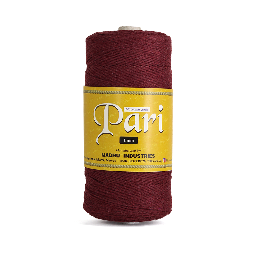 1mm Single Strand | Wine | 750 Metres | 1kg Spool | Cotton | No 29