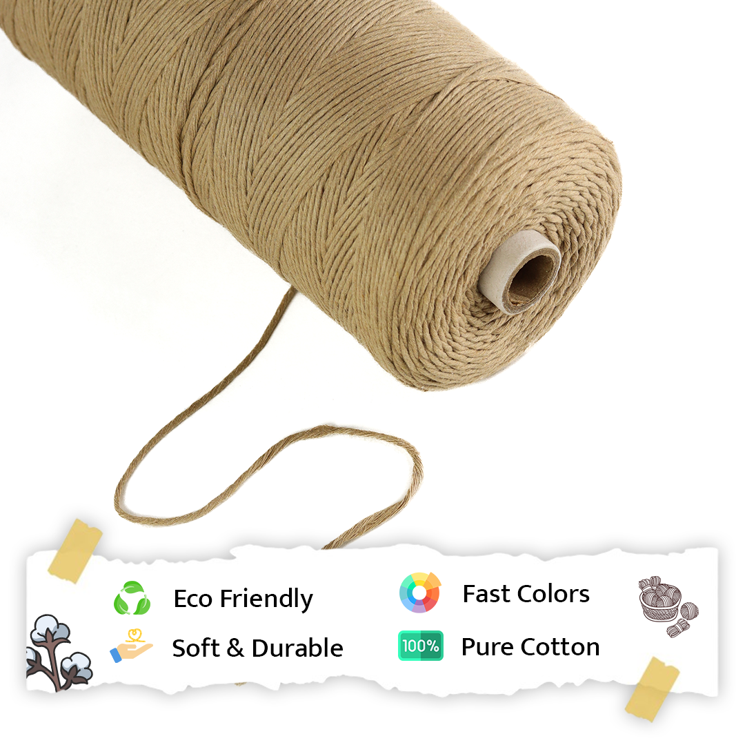 1mm Single Strand | Beige | 750 Metres | 1kg Spool | Cotton |No 30