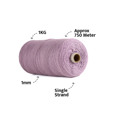 1mm Single Strand | Lavender | 750 Metres | 1kg Spool | Cotton |No 31